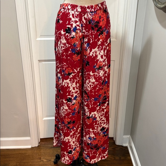 Intimately Free People sz S red floral wide leg pants - Picture 7 of 9